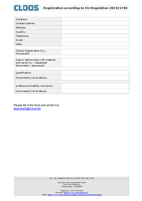 Enregistrement conformément au règlement de l'UE (UE)2019/1784